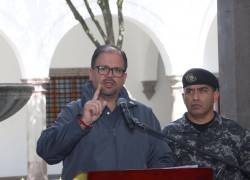 Ministro del Interior, John Reimberg, durante una rueda de prensa.