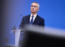 El secretario general de la OTAN, Jens Stoltenberg, habla durante una conferencia de prensa para presentar el Informe Anual de la Organización del Tratado del Atlántico Norte (OTAN) .