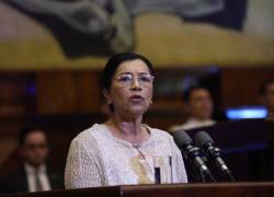 La asambleísta Guadalupe Llori en la Asamblea Nacional.