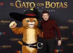 El actor Antonio Banderas, durante la presentación de la película “El Gato con Botas: El último deseo”.