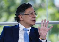 El presidente Colombia, Gustavo Petro durante la segunda entrega de 'Los Desayunos' de RTVE y la Agencia EFE celebrado este viernes en Barcelona. EFE/ Alejandro Garcia