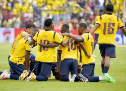 Ecuador celebrando gol anotado ante Venezuela.