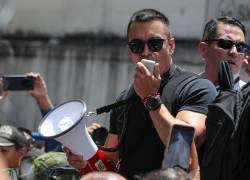 El presidente de Ecuador, Daniel Noboa, habló en los exteriores de la Corte Constitucional.