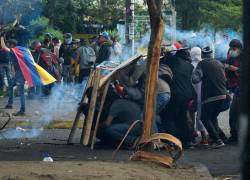 Enfrentamientos entre la Policía y manifestantes este 22 de junio de 2022.