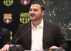 Alvarez anunciando sedes y fechas de la Gira Centenario en rueda de prensa realizada el 19 de diciembre de 2024.