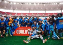 Jugadores de la República Democrática del Congo celebrando la clasificación al Mundial 2026.