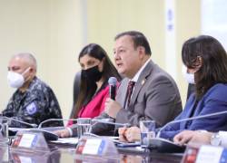 El ministro del Interior y presidente del Comité de Operaciones de Emergencia (COE) nacional, Juan Zapata, interviniendo en una rueda de prensa sostenida este jueves 29 de diciembre.