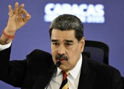 El presidente de Venezuela, Nicolás Maduro, habla durante una conferencia de prensa en Caracas el 1 de septiembre de 2025.