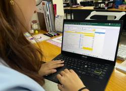 Colaboradora revisa anexo de gastos personales.