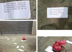 Junto a las piezas anatómicas se encontraron panfletos con amenazas.