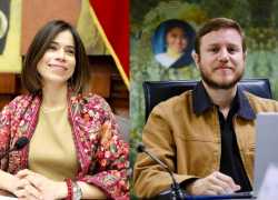 La exasambleísta correísta Esther Cuesta y el exvocal del CPCCS, Augusto Verduga.