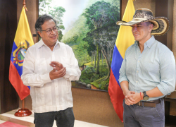 Los mandatarios Gustavo Petro y Daniel Noboa.