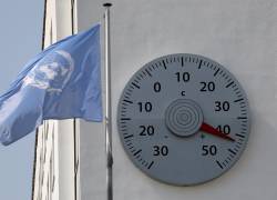 El termómetro de la oficina de las Naciones Unidas marca 42 grados en Bonn, Alemania.