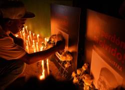 Fotografía tomada en una marcha realizada en el sur de Guayaquil por la muerte de los menores, el pasado 8 de enero.