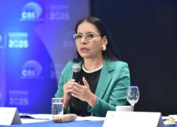 Fotografía referencial de Diana Atamaint, quien dejó la presidencia del CNE este jueves.