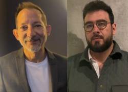 Combo de fotografías que muestra al director Pablo Arturo Suárez y el actor Alejandro Fajardo, el día de la premiere de ‘Nosotros, mi papá y el perro’.