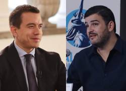 Combo de fotografías del presidente de Ecuador, Daniel Noboa, y el alcalde de Guayaquil, Aquiles Alvarez.