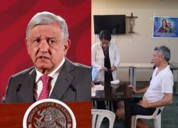 Fotografías del presidente de México, Andrés Manuel López Obrador, durante un discurso, y el exvicepresidente de Ecuador, Jorge Glas, durante una revisión médica mientras permanece encarcelado provisionalmente.