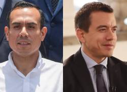 Combo de fotografías del mandatario de Perú, José Jerí (I), y el presidente de Ecuador, Daniel Noboa.