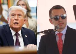 Combo de fotografías que muestra al mandatario estadounidense, Donald Trump, y el presidente de Ecuador, Daniel Noboa.