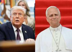 Combo de fotografías que muestran al presidente de Estados Unidos, Donald Trump, y al Papa León XIV.