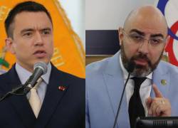 Combo de fotografías del presidente de Ecuador, Daniel Noboa (I), y el titular del Consejo de la Judicatura, Mario Godoy.