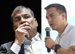 El exmandatario Rafael Correa y el presidente Daniel Noboa.