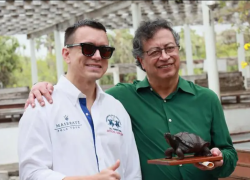 El presidente Daniel Noboa y su homólogo colombiano, Gustavo Petro.