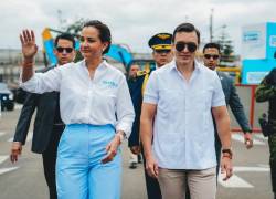 La prefecta de Guayas, Marcela Aguiñaga, y el presidente Daniel Noboa.