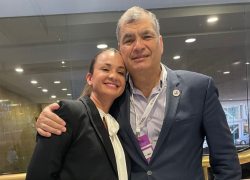 Marcela Aguiñaga y Rafael Correa.