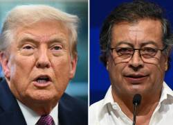 Combo de fotografías de archivo del presidente de Estados Unidos, Donald Trump, y su homólogo colombiano, Gustavo Petro.