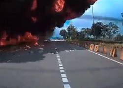 Captura de video que recogió los segundos posteriores al accidente.