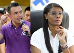 El presidente Daniel Noboa y la exfiscal Diana Salazar, quien actualmente es Embajadora en Argentina.