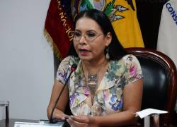 Fotografía de archivo de la presidenta del CNE, Diana Atamaint.