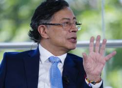 El presidente Colombia, Gustavo Petro durante la segunda entrega de 'Los Desayunos' de RTVE y la Agencia EFE celebrado este viernes en Barcelona.