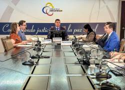 Fotografía de una sesión del Consejo de la Judicatura, encabezada por el presidente del organismo, Damián Larco.