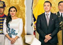 Esta fue la última fotografía que se tomaron juntos el presidente Daniel Noboa con la vicepresidenta Verónica Abad, cuando fueron embestidos oficialmente.