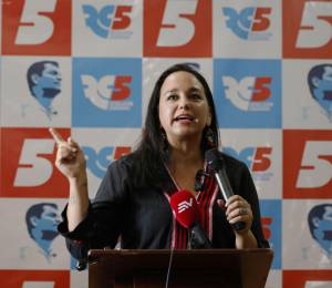 La presidenta de Revolución Ciudadana (RC), Gabriela Rivadeneira.