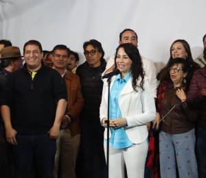 Militantes del movimiento Revolución Ciudadana.