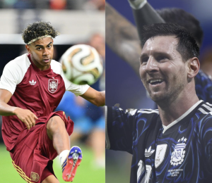 Lamine Yamal y Lionel Messi.
