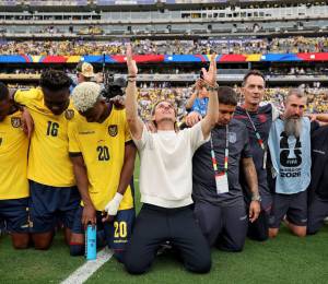 Sebastián Beccacece luego del partido frente a Alemania.