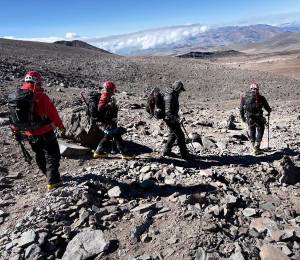 Proceso de búsqueda de un turista que se perdió en el volcán Chimborazo.