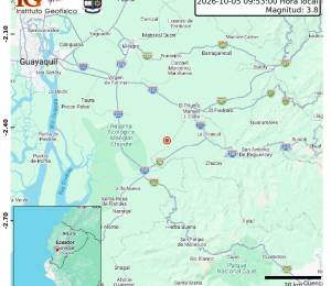 El sismo se dio a 15,08 kilómetros de La Troncal Cañar.