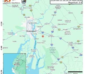 El epicentro fue localizado a 13.23 km de Durán.