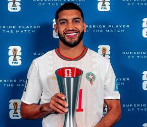 Ismael Saibari, jugador de la selección de Marruecos.