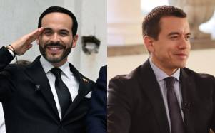 Combo de fotografías del candidato presidencial colombiano Abelardo de la Espriella y el presidente de Ecuador, Daniel Noboa.