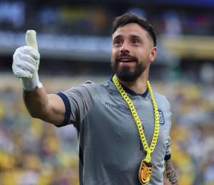 Hernán Galíndez disputando el Mundial 2026 con Ecuador.