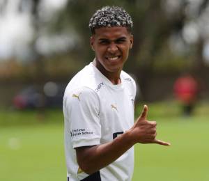 Juan Rodríguez jugando en la Sub 19 de Liga de Quito.