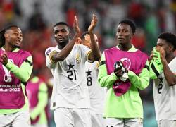 Jugadores de Ghana celebrando la victoria frente a Corea del Sur.