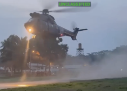 Un helicóptero utilizado en el operativo conjunto entre Ecuador y Estados Unidos.